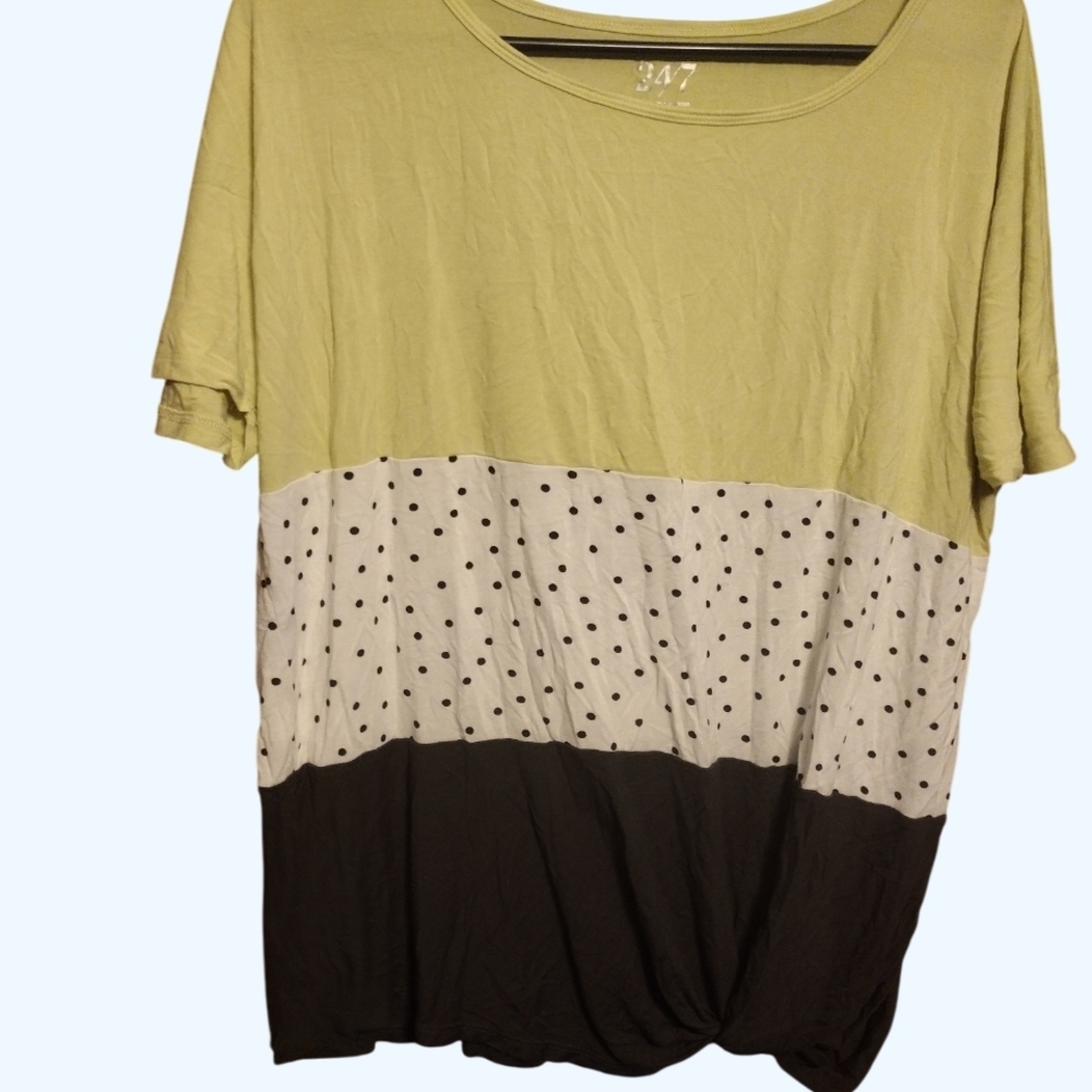Maurices Olive and Black Color Block Tee​